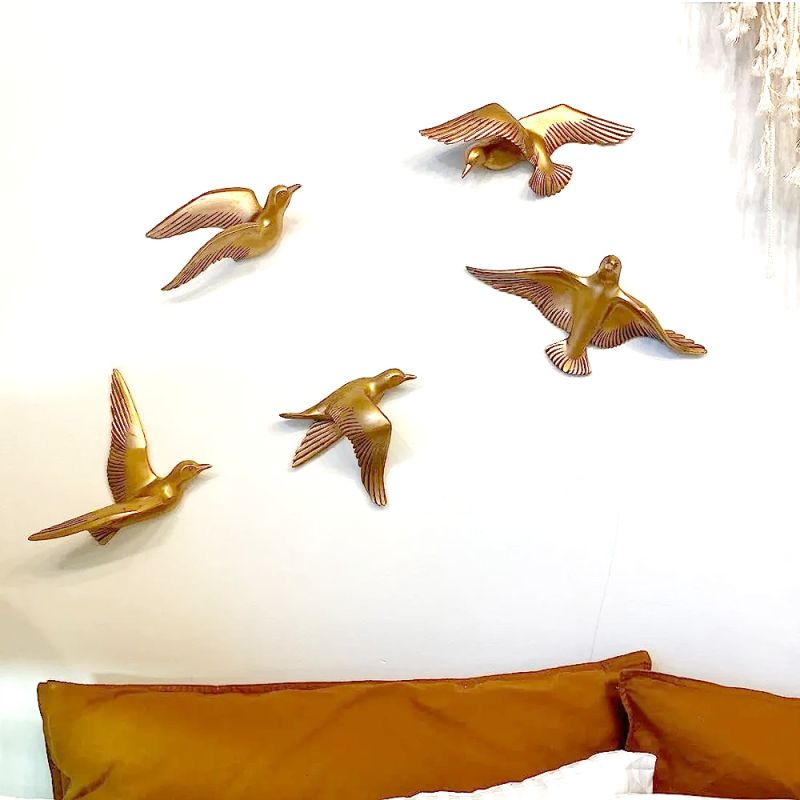 3d flying birds metal wall art