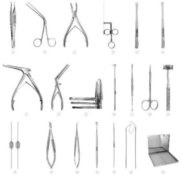 Stainless Steel DCR Surgery Set Of 20 Instruments