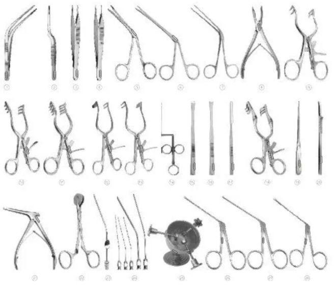 Stainless Steel Mastoid Surgery Set Of 28 Instruments
