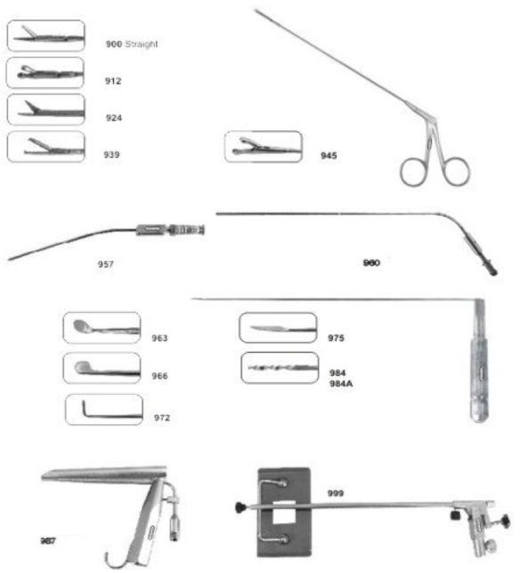 Stainless Steel Micro Laryngeal Set Of 15 Instruments
