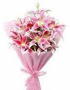 Luxurious Lillies Flower Bucket, Shape : Round