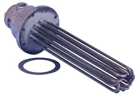 Grey Metal Flanged Immersion Heater, Power Source : Electric