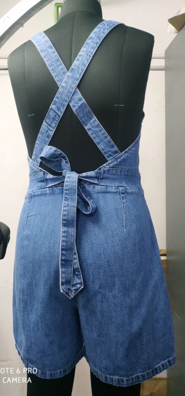 Ladies Short Denim Jumpsuit