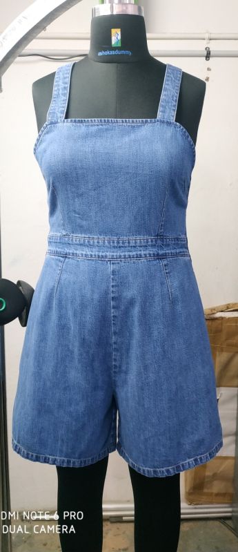 Ladies Short Denim Jumpsuit