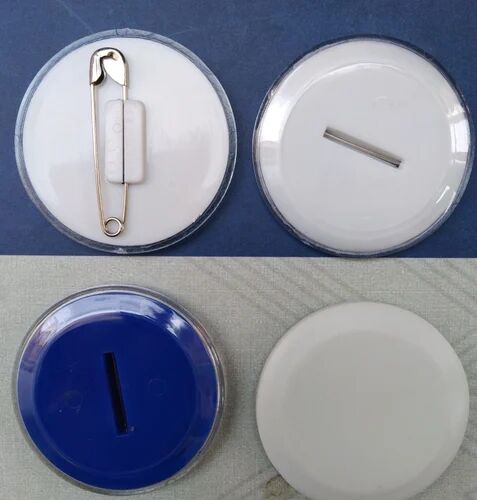Round Button Badges, Size : 40mm, Color : White