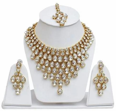 White Stone Artificial Necklace Set, Style : Modern