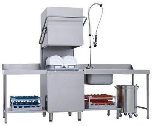 Kiing Stainless Steel Commercial Dishwashing Machine, Color : Silver