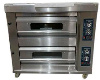 Stainless Steel Double Deck Gas Pizza Oven