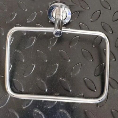 Silver Rectangular Stainless Steel Bathroom Towel Ring