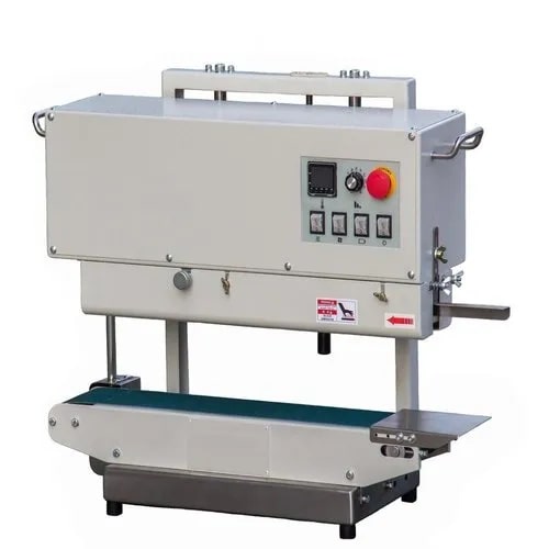 415 V Electric Polished Mild Steel 50/60 Hz Automatic Pouch Sealing Machine, for Industrial Use, Phase : Three Phase