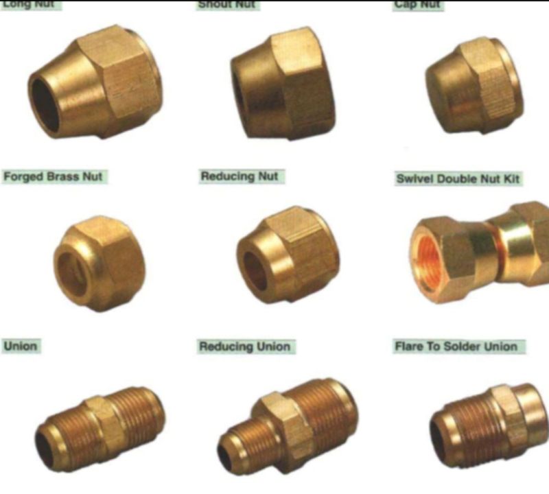 Golden brass flare fittings, for Industrial