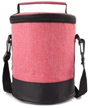 Black Pink Polyester Lunch Bag