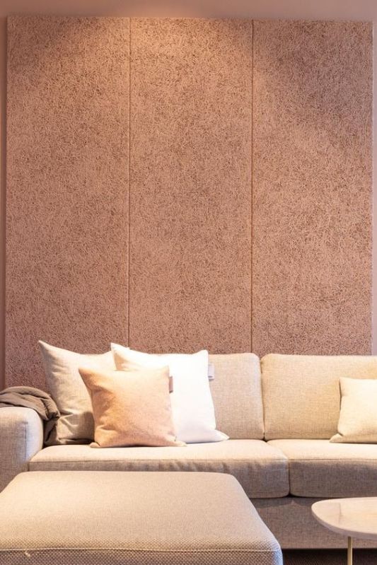 Rectangle Plain Polished Wood Wool Acoustic Panel, For Wall Decoration