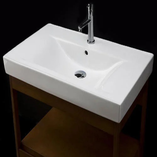 Rectangular Ceramic Table Top Basin, Color : White