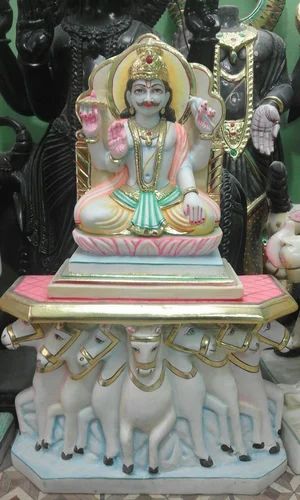 Marble Surya Dev Statue
