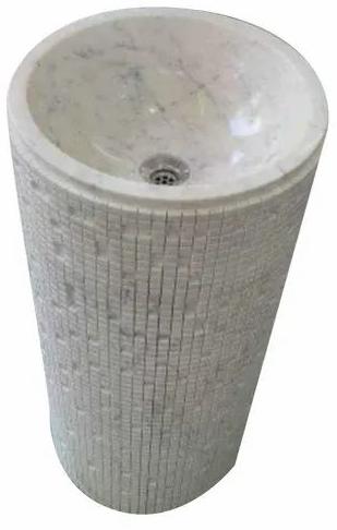 White Marble Wash Basin, Shape : Cylindrical
