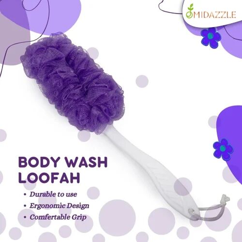 Flower Nylon Bath Loofah Sponge, Color : White Violet