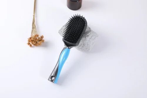 Plastic Cushioned Hair Brush, Color : Black