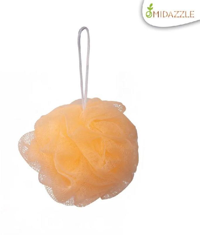 Flower Nylon Body Sponge, Color : Orange