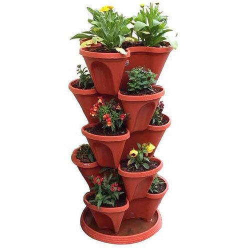 Plastic Flower Tower Pot