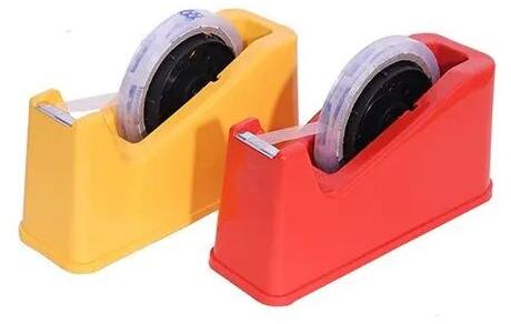 Yellow Manual Plastic Tape Dispenser, for Office, Hotel, Home