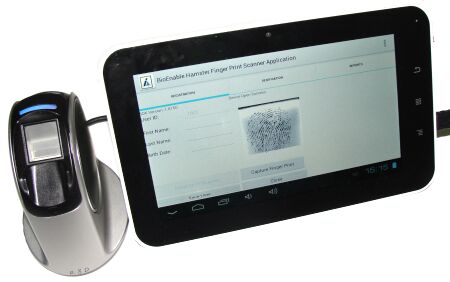Android Tablet with Optical Fingerprint Scanner