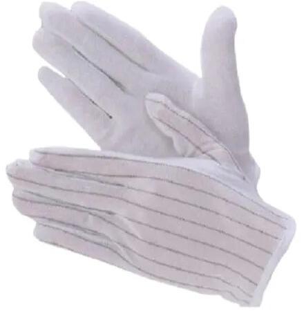 100% Polyester ESD Dotted Gloves, Size : Free Size