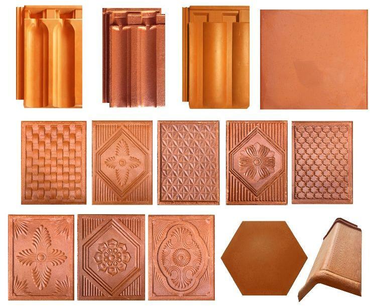 Hexagonal Clay Non Polished Terracotta Tiles, for Roofing, Feature : Attractive Look, Durable