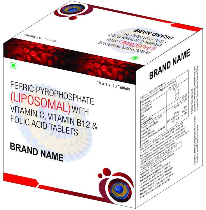 Liposomal, Vitamin C, Vitamin B12 & Folic Acid Tablet