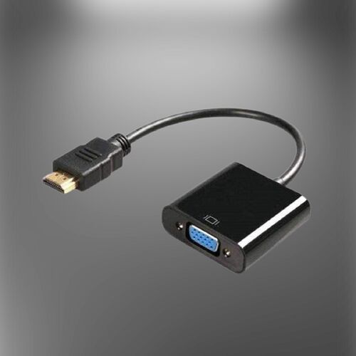 ABS VGA To HDMI Converter, Color : Black