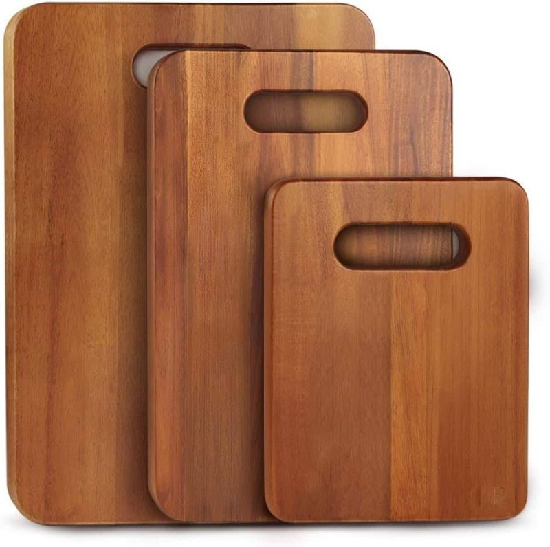 Brown Printed wooden chopping board, for Kitchen, Shape : Square, Rectangular