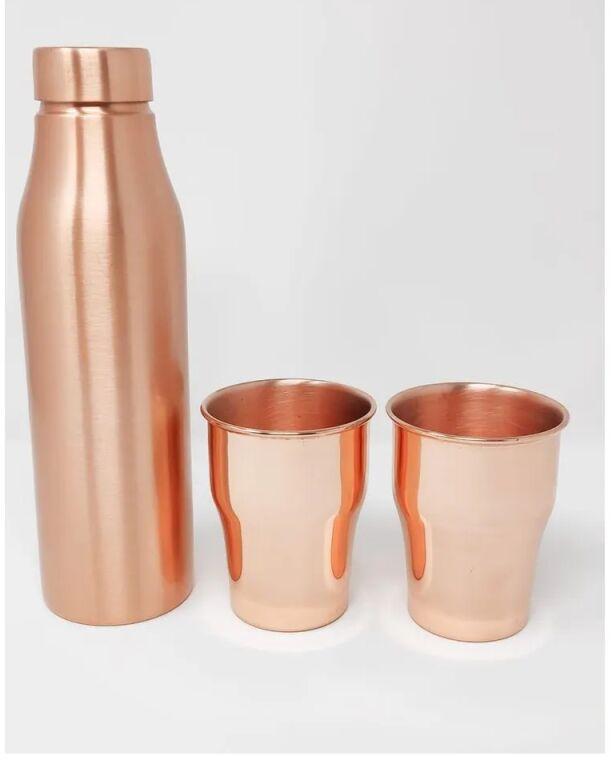 Plain Copper Bottle Glass Set