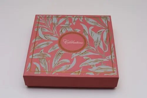 Square Cardboard Printed Sweet Box, Color : Pink