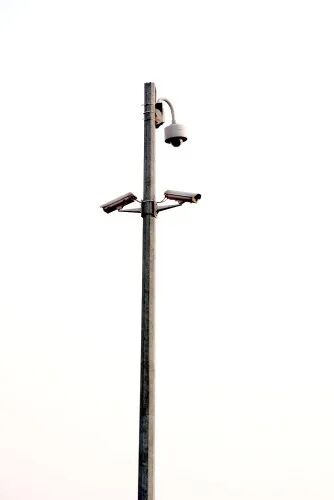 Hot Rolled GI CCTV Camera Pole, Shape : Round