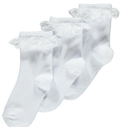 3 Pack Lace Frill Ankle Socks