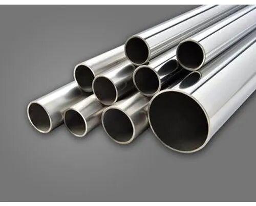 Round Polished 304 Stainless Steel Pipe, Color : Silver