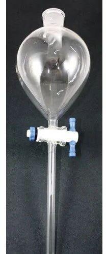 Globe Borosilicate Glass Separating Funnel, for Chemical Laboratory, Packaging Type : Box