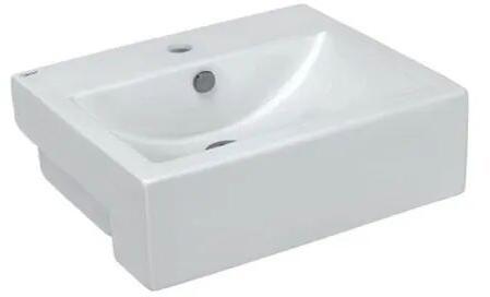 Rectangle Semi Recessed Cabinet Wash Basins, for Bathroom, Color : White