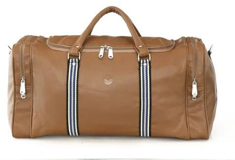 MBOSS Solid PU Leather Duffle Bag, Color : Beige