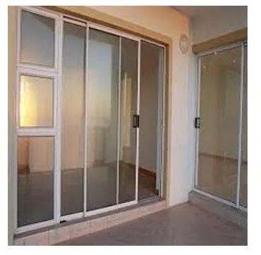 Powder Coated Aluminum Alloy Aluminium Sliding Door, Color : White