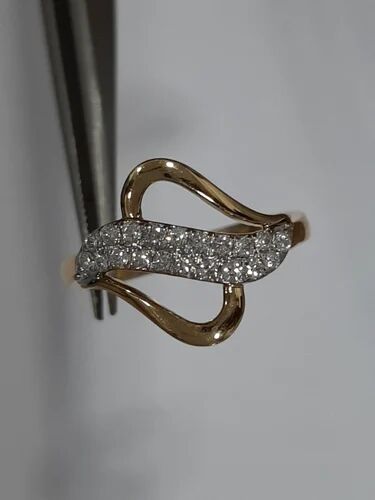 Brilliant Yellow Gold Diamond Ladies Ring, Gender : Women's