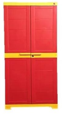 Double Door Plastic Cello Novelty Big Cupboard, Color : Red Yellow