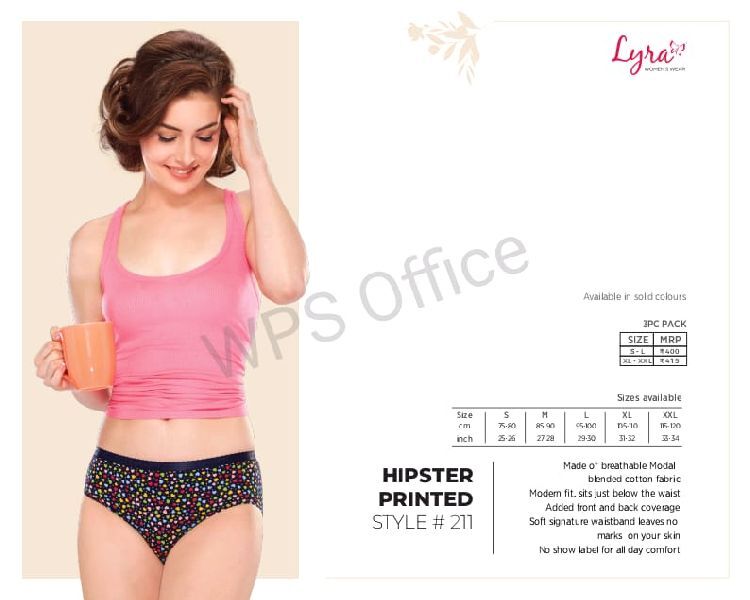 Cotton Printed Designer Ladies Panties, Hipster at Rs 44/piece in Mumbai