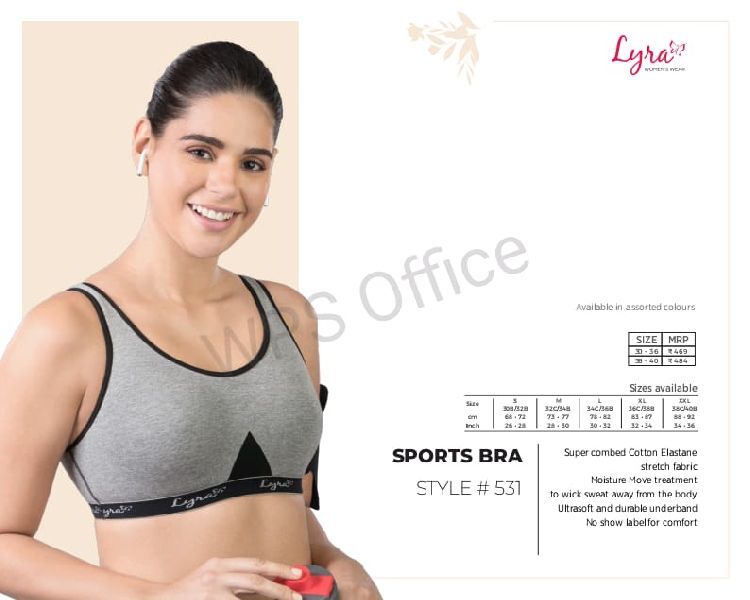 LYRA Cotton bra, Feature : Comfortable, Easily Washable, Pattern