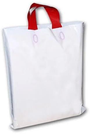 Plasric Plastic Shopping Bag, Color : White Red