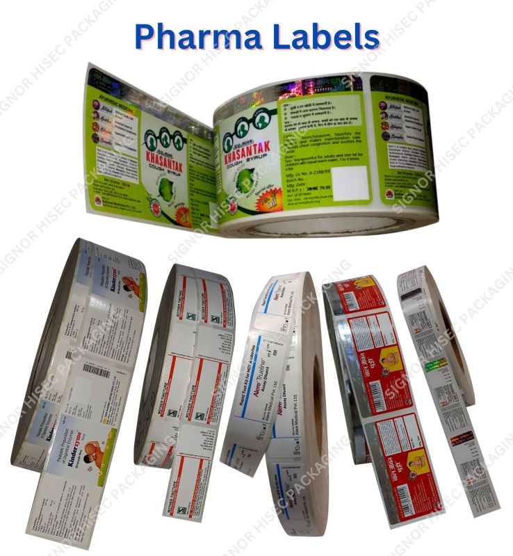 Paper Printed Pharma Labels, for Bottle, Feature : Anti-Counterfeit, Durable, Dynamic Color, Holographic