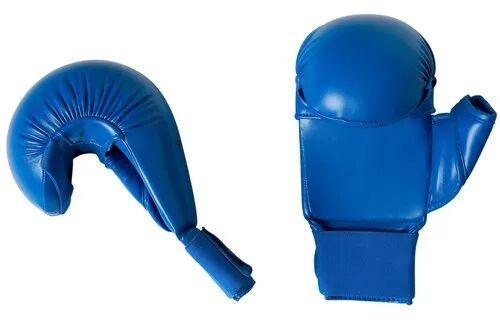 Plain PU leather Foam Boxing Gloves, Color : Blue