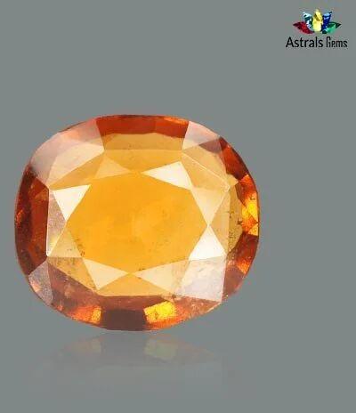 Oval Hessonite Gomed Gemstone, Color : Brown