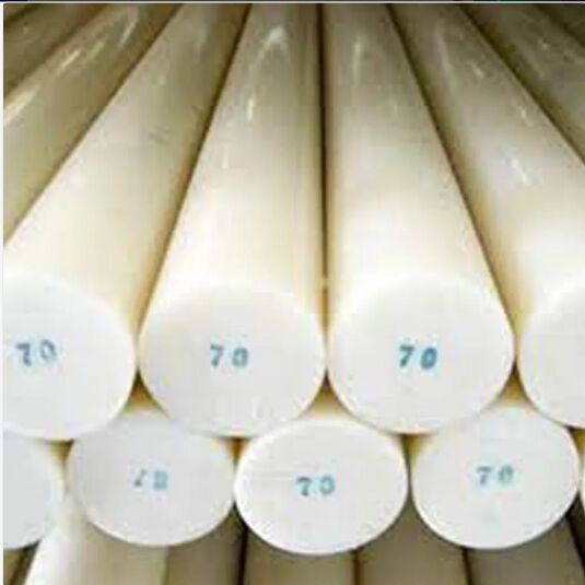 Natural Cylindrical Cast Nylon Rods, for Chemical Industry, Length : 1000 mm