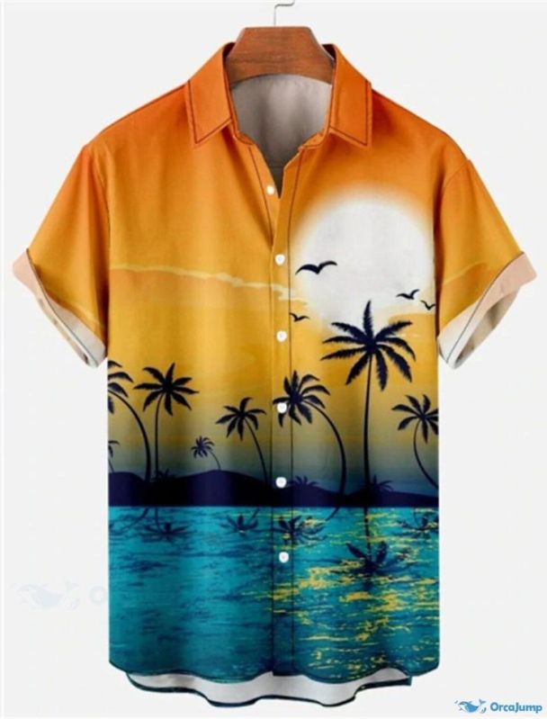 Men Half Sleeve Printed Shirts  hawaiian